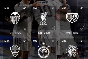 皇马官方晒11月赛程:主场战瓦伦西亚后将迎5连客,含客战利物浦 皇马官方晒11月赛程:主场战瓦伦西亚后将迎5连客,含客战利物浦